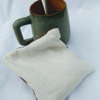 Bouillotte de lin ecru marron