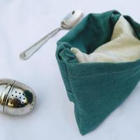 Bouillotte seche turquoise ouverte
